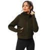 Women's Pullover Hoodie with Thumb Holes Long Sleeve Solid Zipper Tops for Women With Pocket - 4 of 4