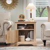 Nightstand with Charging Station, 22" Large Modern Side Table, Wood End Table w/Open Shelf & Spacious Tabletop - image 2 of 4