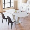 Vynxaria 5-Piece Expandable Dining Set-Rectangular Table (U-Legs, 2-8 Seats) ,4 PU Cushioned Chairs, MDF, Easy 10-15min Assembly - 2 of 4
