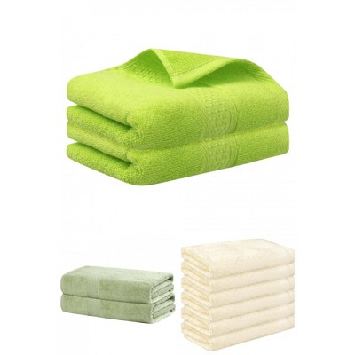 REGALWOVEN Absorbent Solid Bath Hand Face Cloths Cotton Towels 3 Piece Sets