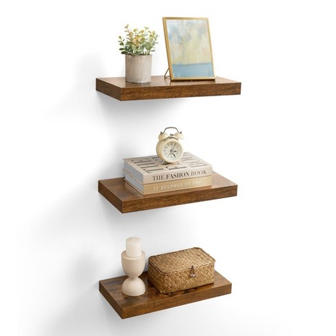 Vasagle Wall Shelves Floating Shelves Set Of 2 Brown : Target