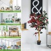 Tangkula Artificial Capensia Bush Home Decoration 4 Feet Red Green Leaves - 3 of 4