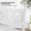 VINGLI 50" Outdoor Wood Bench, All Weather Resistant White Wooden Porch, 800lb Capacity Garden Bench for Yard Patio Park Outside - 4 of 4