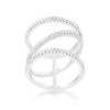 Slickblue 0.4 Ct. CZ Rhodium Wide Contemporary Ring for Women, Clear Stone Accents, Stylish and Elegant, Sizes 5-10 - 2 of 4