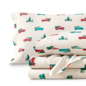 100% Cotton Flannel Printed Pattern Sheet Set by Bare Home - 1 of 4