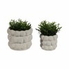 Sagebrook Home 2pc Defined Bubble Ceramic Indoor Outdoor Planter Pots White: Hand-Painted, Rust-Resistant, No Drainage Hole - 2 of 4