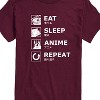 Men's - Instant Message - Eat Sleep Anime Repeat Short Sleeve Graphic T-Shirt - 2 of 4