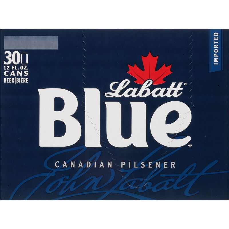 Labatt Blue Canadian Pilsener Beer - 30pk/12 fl oz Cans, 1 of 8
