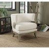 Simple Relax Upholstered Accent Chair with Barrel Back in White and Weathered Grey - 2 of 4