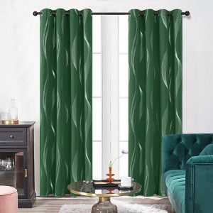 Deconovo Silver Wave Room Darkening Grommet Curtains (2 Panels) - 1 of 4