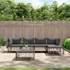 vidaXL Garden Lounge Set Anthracite Poly rattan, powder-coated steel, fabric - 2 of 4