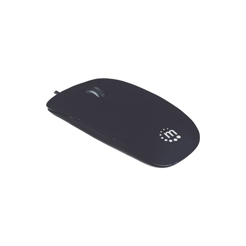 Manhattan USB Optical Mouse with Scroll Wheel, 1000dpi, Black, 1 of 7