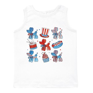 The Juniper Shop Patriotic Balloon Animal Chart Toddler Tank - 1 of 4