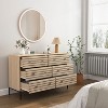 Hommoo 6 Drawer Double Dresser for Bedroom Natural - 3 of 4