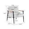 Modern Upholstered Accent Chair with Metal Frame and Wood Armrests for Living Room or Office-Cuddlewood - 4 of 4