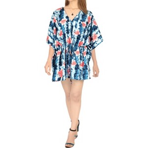 Plus Size Swimsuit Cover Up - Women's 2X-3X White Batwing Kimono Short Sleeve Beach Dress, Boho Poncho