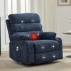 Massage Rocker Recliner with Heat, 360° Swivel Glider, Linen Fabric Nursery Chair with Side Pocket & Cup Holders, for Living Room or Bedroom - 2 of 4
