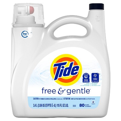 Image of Tide Liquid Free & Gentle Laundry Detergent - 115oz