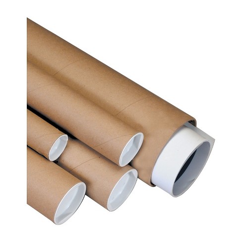 18 Pack 15 Inches Kraft Shipping Tubes, Mailing Tubes with Black