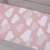 NoJo Skip Hop Cozy-Up 2-in-1 Bedside Sleeper Pink and White Clouds 100% Cotton Fitted Bassinet Sheet - 3 of 4