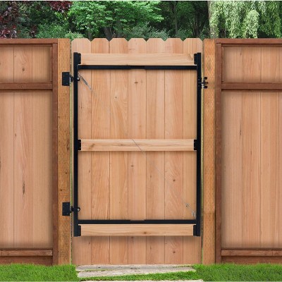Adjustable Black Steel Frame Gate Building Kit with Truss Cable System