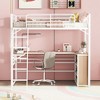 ALEXOUN Metal Loft Bed with Built-in Desk and Three Storage Shelves,Sturdy Bedframe with Full-Length Guardrails,for Kids' Bedroom,Dorm - 2 of 4