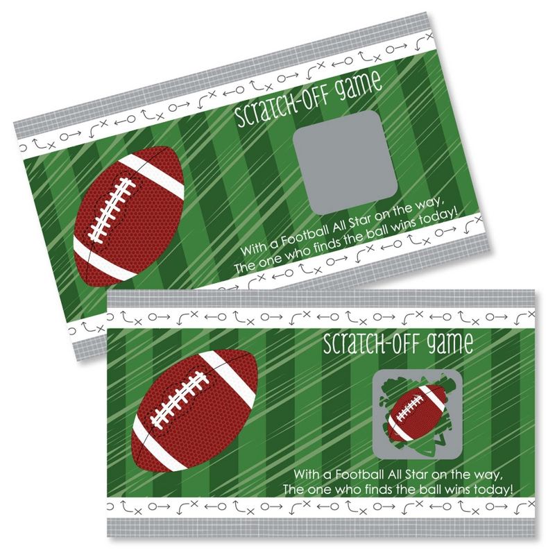 Big Dot of Happiness End Zone - Football - Baby Shower or Birthday Party Game Scratch Off Cards - 22 Count, 1 of 8