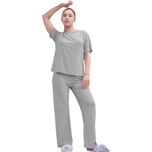 Talmont Women’s Silky‑Soft 2‑Piece Lounge Set Super Comfy Short Sleeve Top & Matching Pants - Makes A Great Gift! - 1 of 1