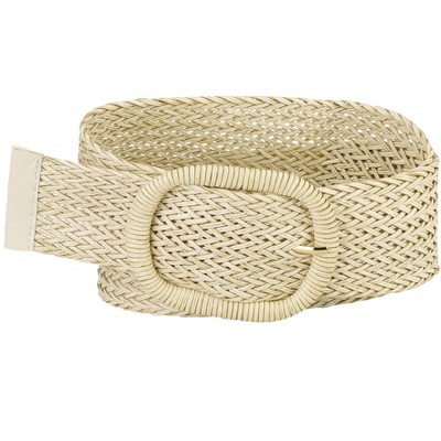 Allegra K Women's Chunky Buckle Braided Woven Wide Dress Waist Belts 58-84cm/22.83-33.07"