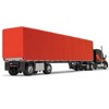 Peterbilt 579 with 72" Mid-Roof Sleeper and 53' Utility RollTarp Trailer Black and Red 1/64 Diecast Model by DCP/First Gear - 3 of 3