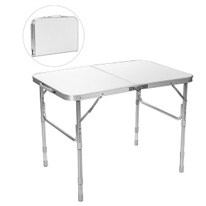 Costway Patio Folding Camping Table Aluminum Adjustable Portable Outdoor Indoor - 1 of 4