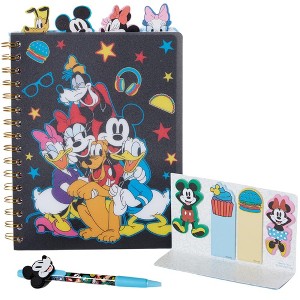 Disney Mickey and Friends Tab Journal Spiral Notebook, Ballpoint Pen, Sticky Tabs, 96 Lined Pages - 1 of 1
