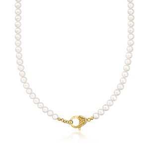 Ross-Simons 6.5-7mm Cultured Pearl Lobster Clasp Necklace in 18kt Gold Over Sterling - 1 of 4
