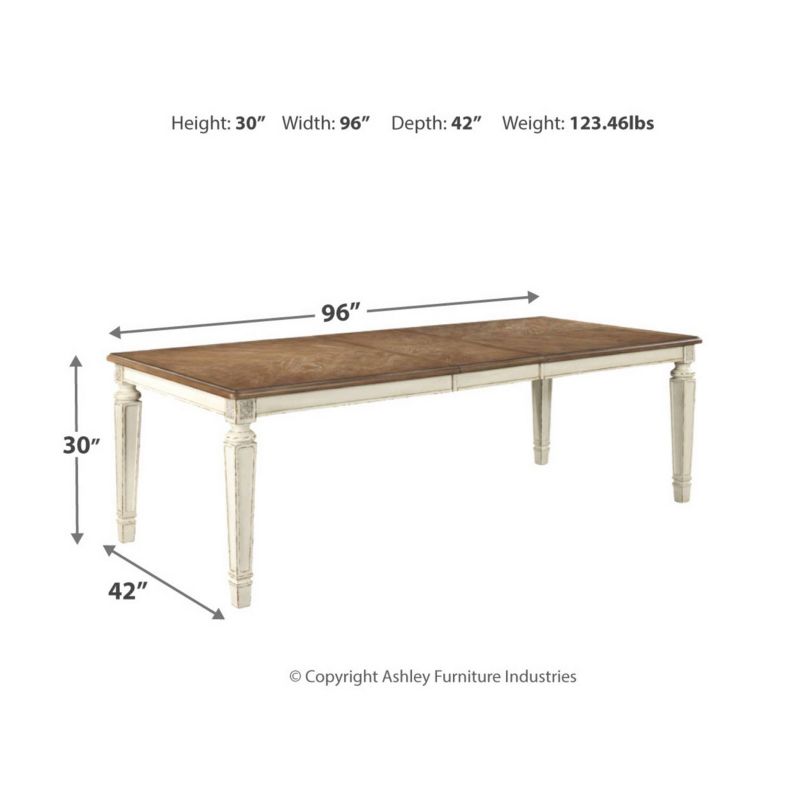 Realyn Rectangular Extendable Dining Table Chipped White - Signature Design by Ashley, 4 of 15