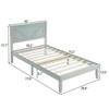 Karl Home Gray Wash Wood Bed Frame Twin Size Platform Bed with Headboard - 2 of 4
