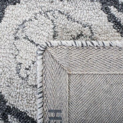 Gray and Ivory Hand-Tufted Wool Geometric 8' x 10' Area Rug