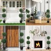 HOMCOM Set of 2 Fake Plants, Artificial Trees in Pot, Ball Boxwood Topiary Tree, Green - 3 of 4