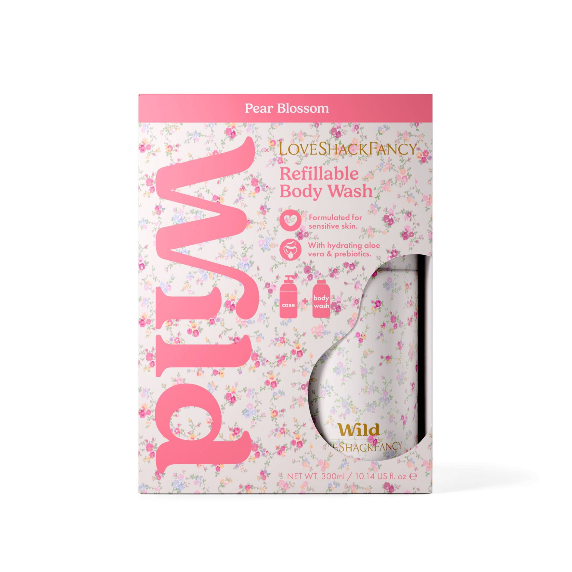 LoveShackFancy x Target - Wild Cosmetics Sunrise Patchwork Body Wash - Pear Blossom - 12oz - Confetti Bloom