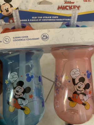 Disney The First Years Mickey Mouse Flip Top Straw Cup - 2pk/9oz : Target