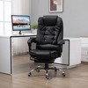 HOMCOM High Back Ergonomic Executive Office Chair PU Leather Computer Chair with Retractable Footrest Lumbar Support Headrest and Armrest - 3 of 4