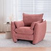 Modern Chenille Accent Chair with Sharp-Angle Armrests and Cushions,Wide Single Seater for Living Room or Bedroom-The Pop Home - 3 of 4