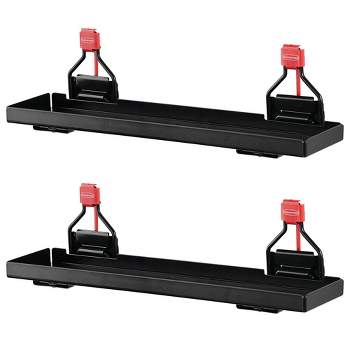 Rubbermaid Outdoor Metal Backyard Storage Accessories Shelf, Black (2 Pack)  And Rubbermaid Storage Shed Mounted Power Tool Holder Accessory (2 Pack) :  Target