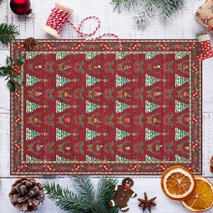 Large Christmas Living Room Rug, Christmas Area Rug, Ultra-Soft Decorative Xmas Tree Accent Rugs, Non Slip Washable Foldable Thin Festive Carpet - 1 of 4