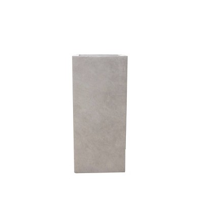 24" Kante Lightweight Durable Modern Tall Square Outdoor Planter Weathered Concrete Gray - Rosemead Home & Garden, Inc.