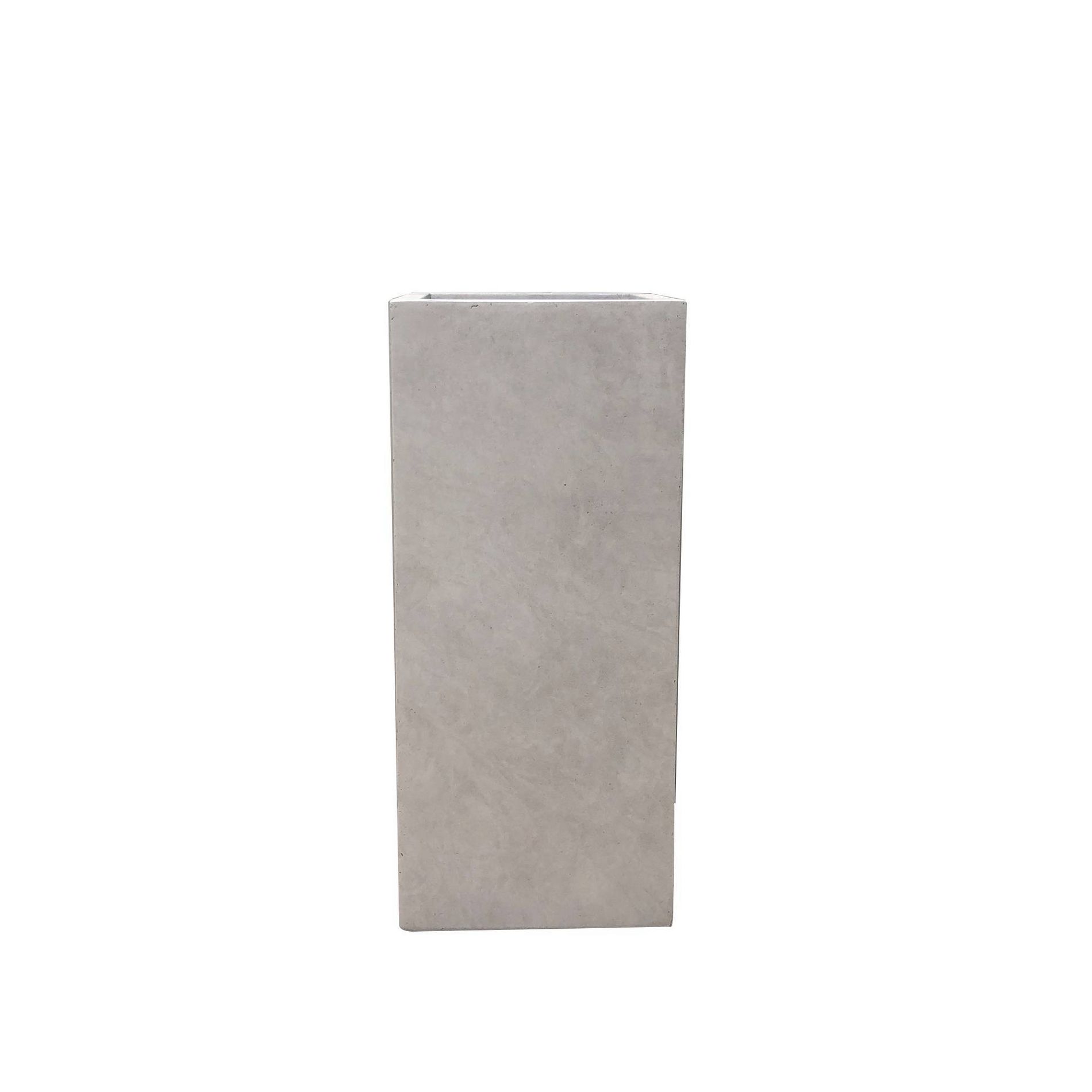 Rosemead Home & Garden, Inc. 24" x 11" Square Kante Lightweight Modern Tall Outdoor Planter Weathered Concrete Gray