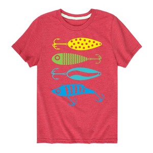 Boys' - Instant Message - Fishing Lures Short Sleeve Graphic T-Shirt - 1 of 4