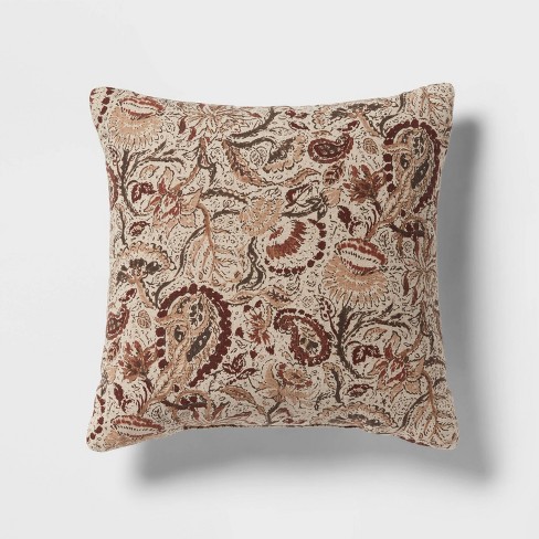 Paisley Cream Sofa Collection with Floral Accent Pillows