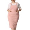Agnes Orinda Women's Plus Size Denim Suspender Ripped Hem Side Pockets Casual Mini Sundresses - 2 of 4