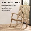 Sunnydaze Teak Wood Outdoor Porch Rocking Chair with Slatted Back, 275 lb Capacity, Unfinished - 3 of 4