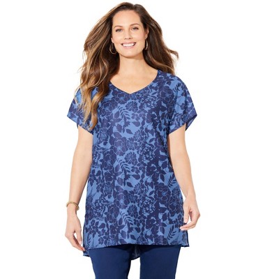 Catherines Women's Plus Size Dolman Sleeve Georgette Top